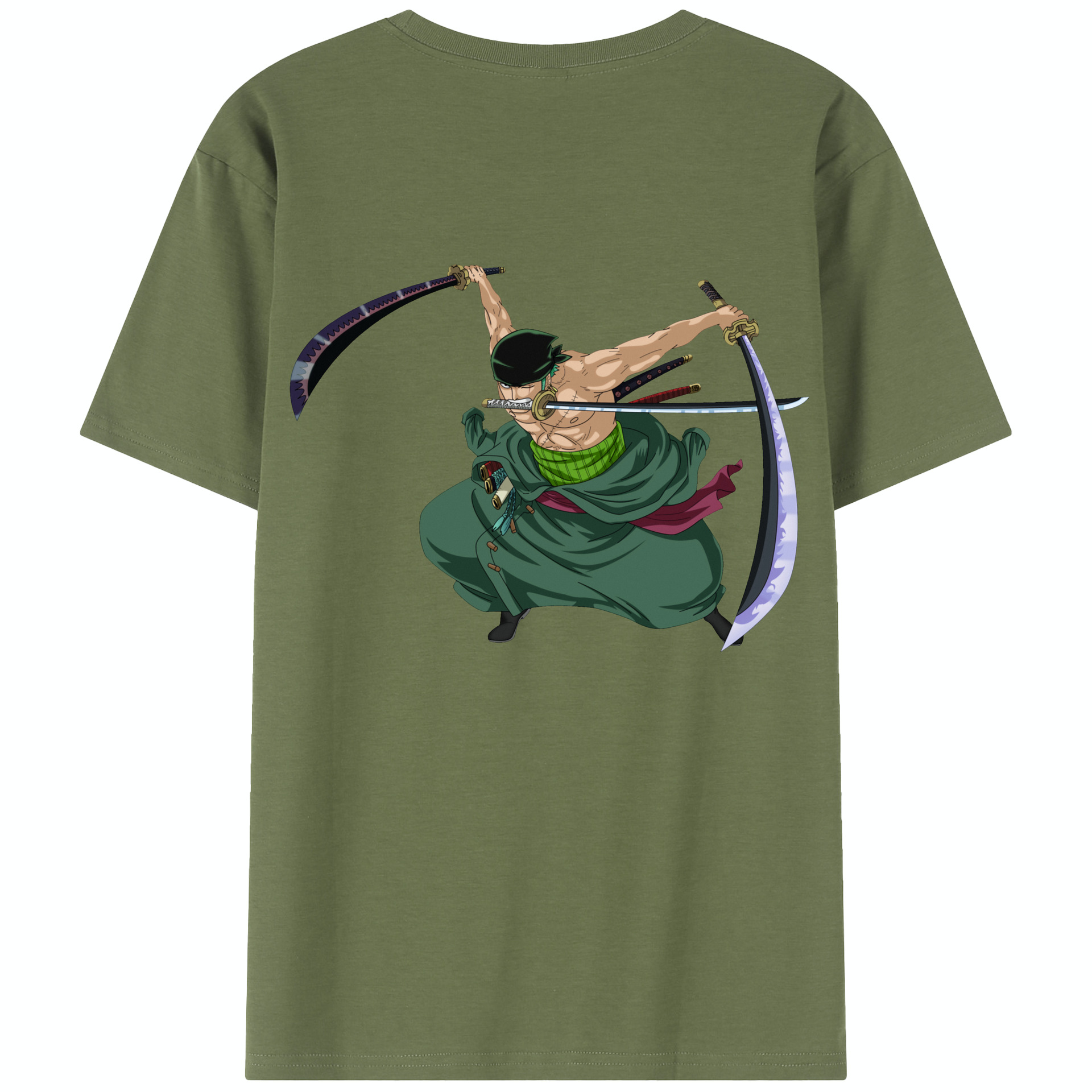 ワンピース ロロノア・ゾロ ONE PIECE Roronoa Zoro 綿100％半袖Tシャツ（背面プリント）